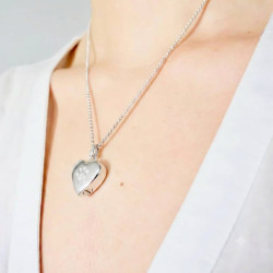 Relicario Collar tu huella en mi Corazón - Silver