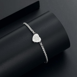 Relicario Pulsera Corazón - Silver