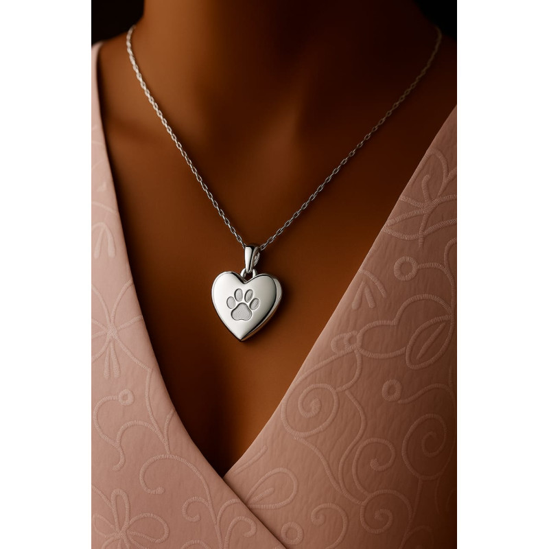 Relicario Collar tu huella en mi Corazón - Silver