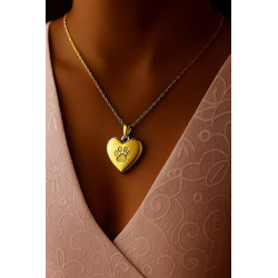 Relicario Collar tu huella en mi Corazón - Gold